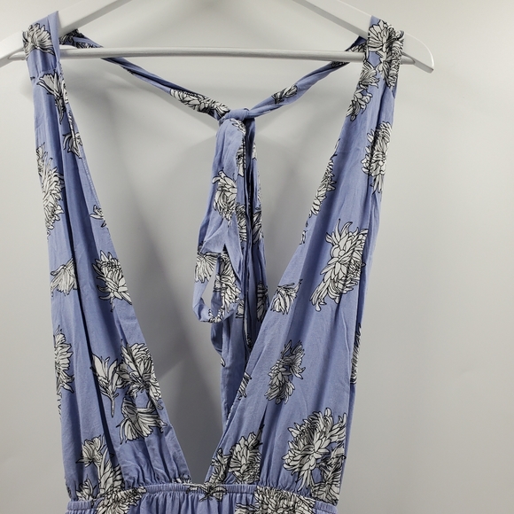 Tobi Sammi Multi Way Dress Blue Floral Printed Baby Doll Boho Halter - Picture 5 of 11